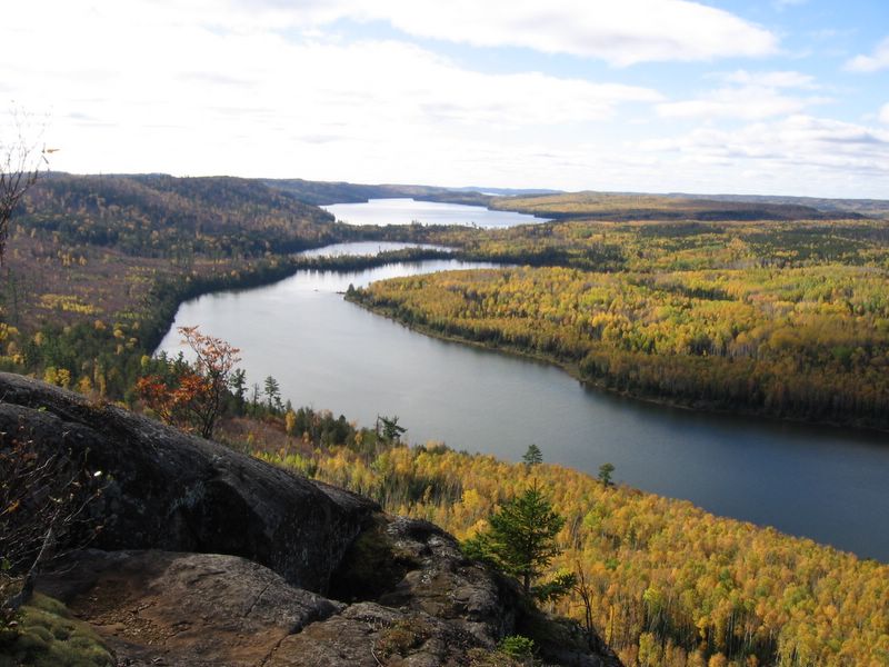 Overlook of the western section of Rose, Rove and South Lakes